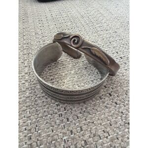 Pair Of Southwest Style Bracelets One Copper & Silver Tone Cuff